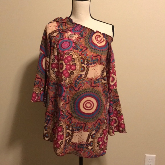 Fashion Fuse • Elastic Neck Multicolor Top - Picture 3 of 7